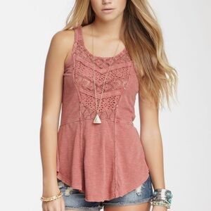 Free People Day Tripper Peplum tank shirt *** note mine is dusty blue *** Medium